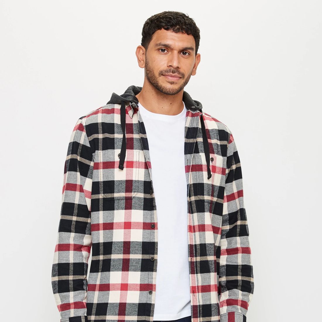 Long Sleeve Hooded Flannel Shirt Target Australia