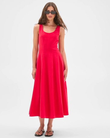 Petites Seam Detail Midi Dress