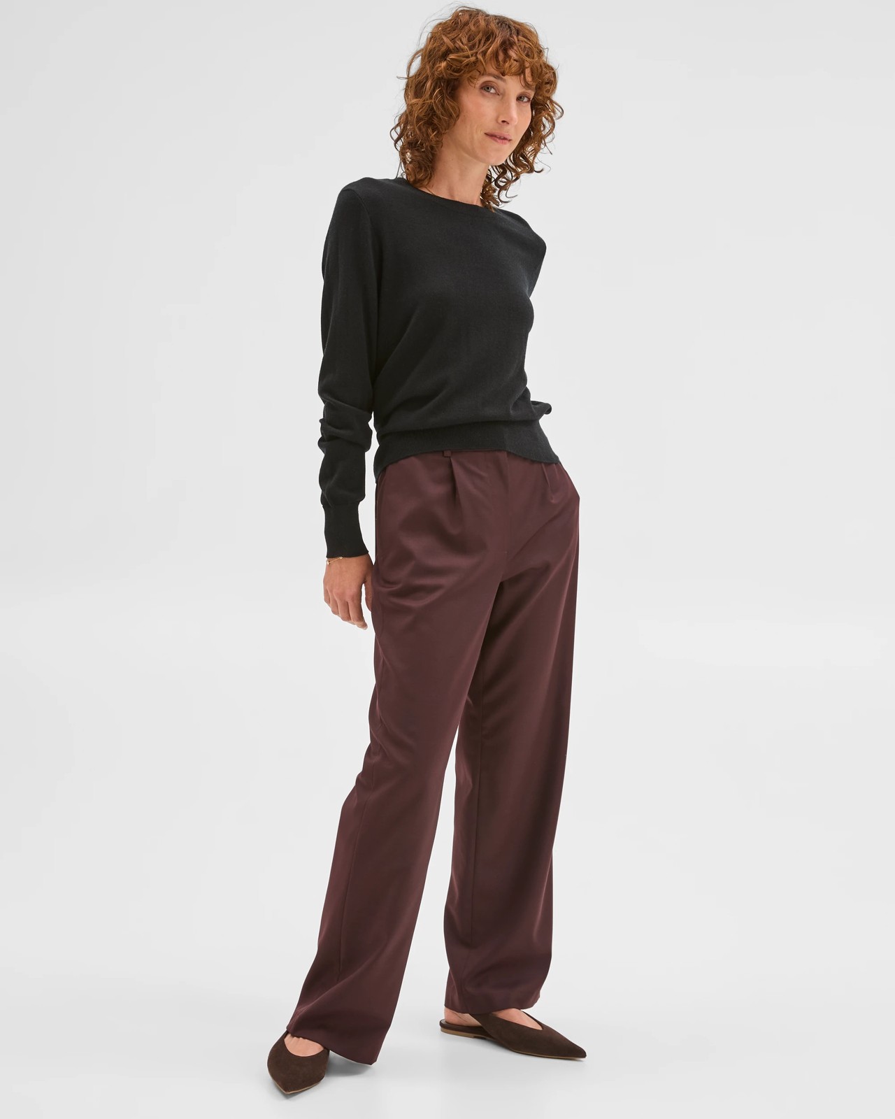 Preview Merino Crew Neck Stitch Detail Knit Sweater 3 of 6