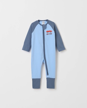 Baby Organic Cotton Zip Front Footless Coverall
