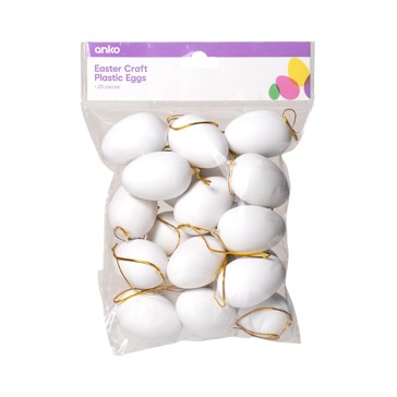 20 Piece Easter Craft Plastic Eggs - Anko