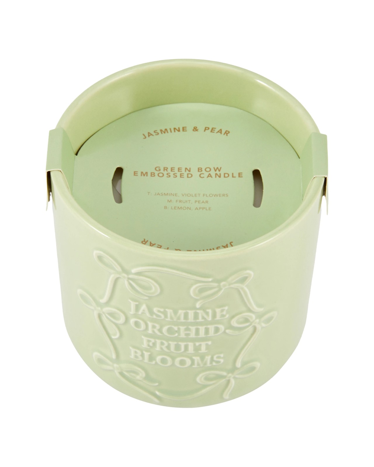 Anko Green Bow Embossed Candle 4 of 4