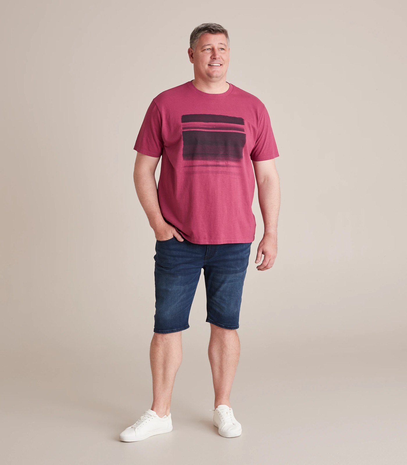 Man Plus Garment Dyed Stripe Graphic T-Shirt 2 of 6