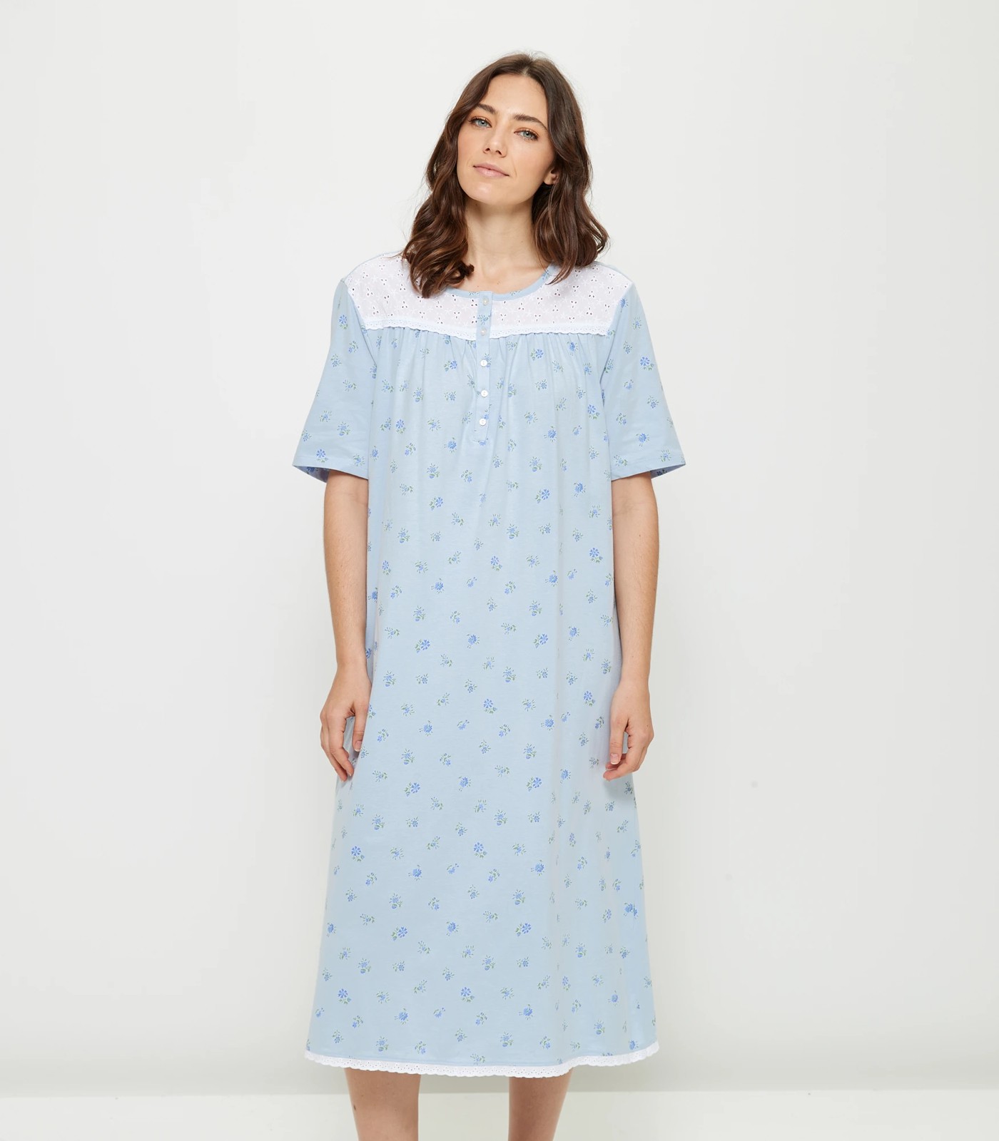 Traditional Lace Trim Sleep Nightie Blue Ditsy Target Australia