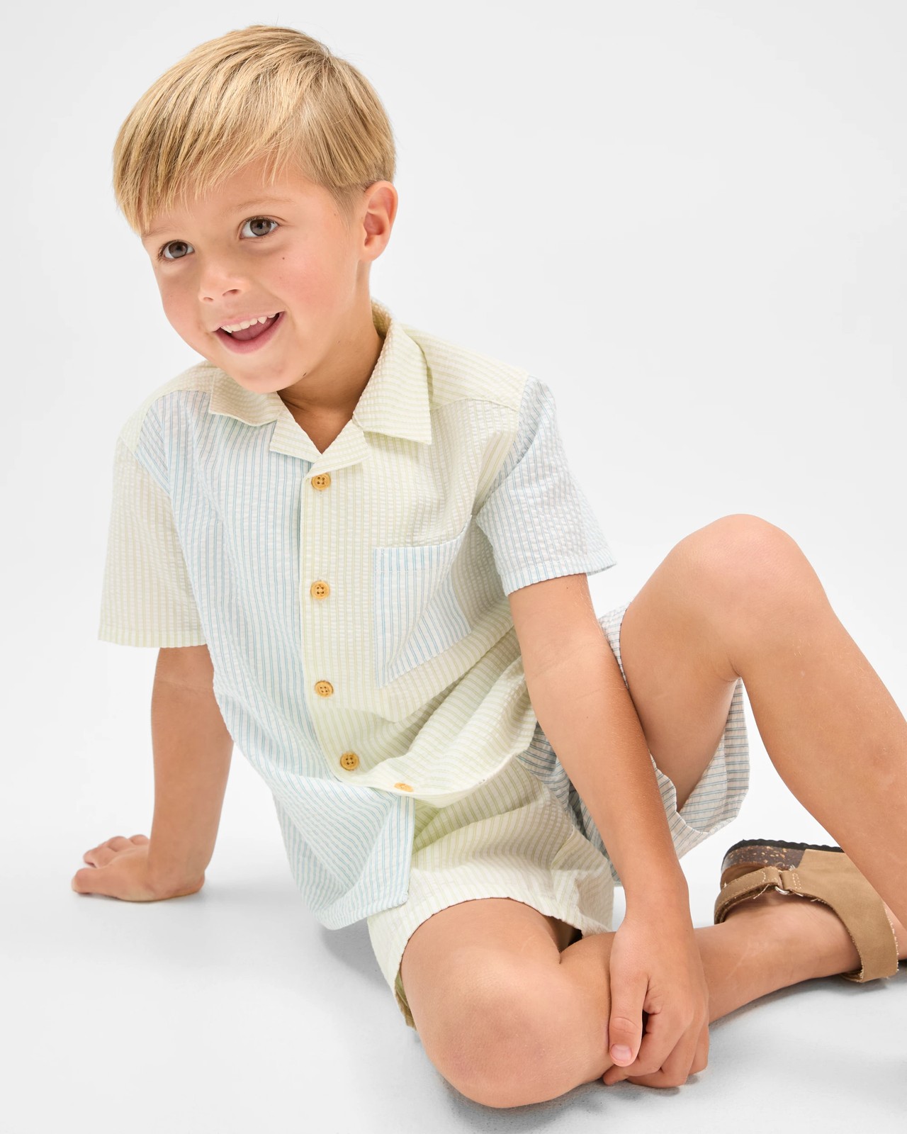 Australian Cotton Short Sleeve Shirt and Shorts Set 2 of 5