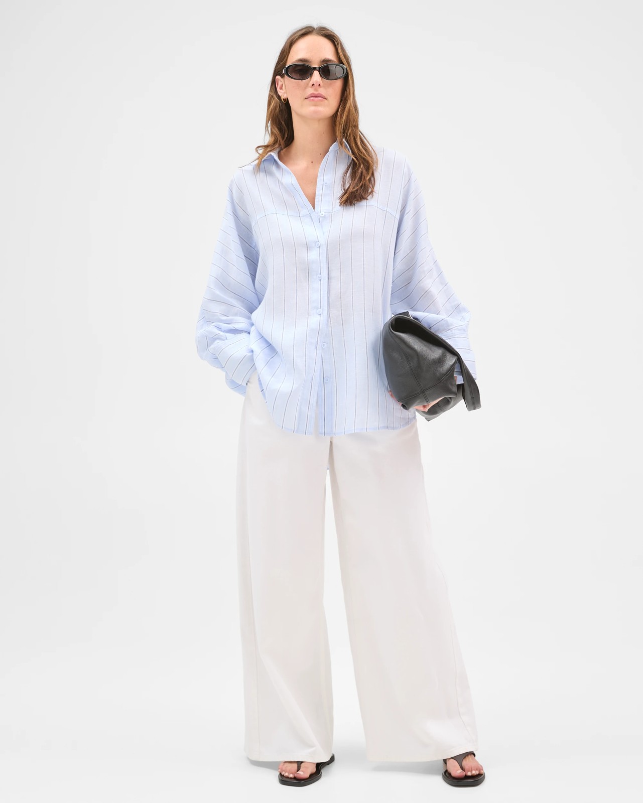 European Linen Long Sleeve Shirt - Blue / Stripe 2 of 5