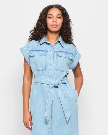 Midi Denim Shirt Dress