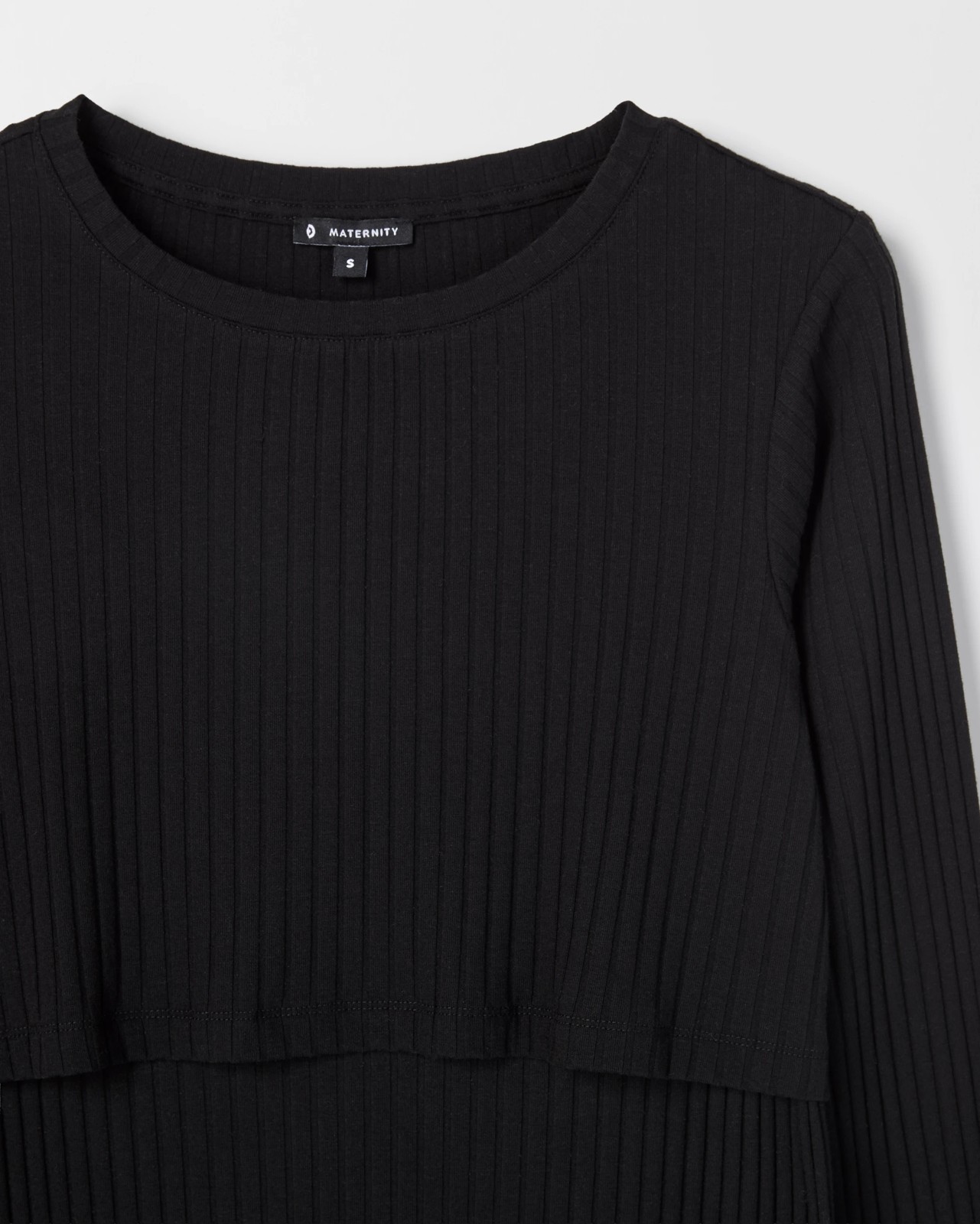 Maternity Australian Cotton Blend Long Sleeve Rib Knit Dress 2 of 2