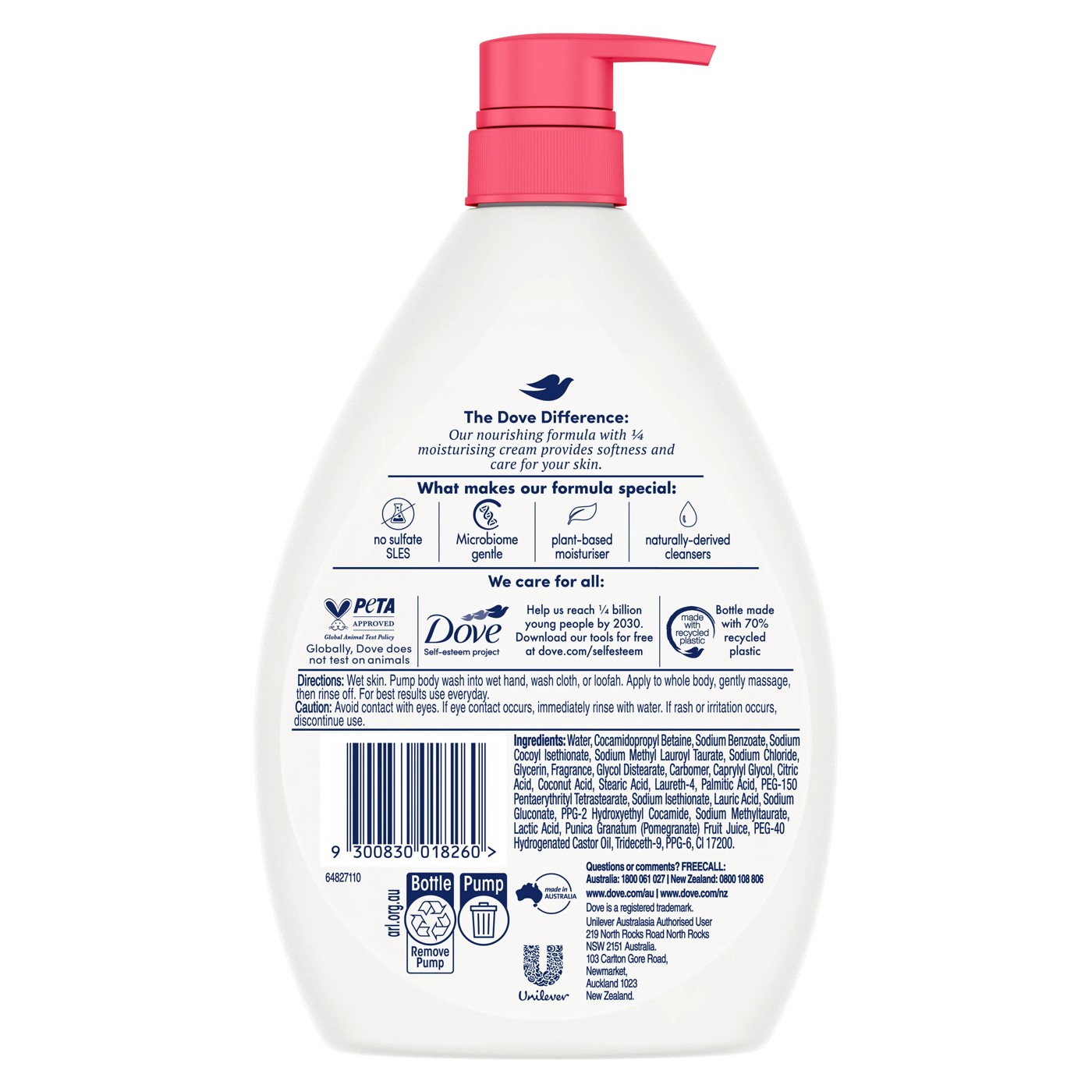 Dove Rejuvenating Body Wash 1L - Pomegranate and Lemon Verbena 2 of 5