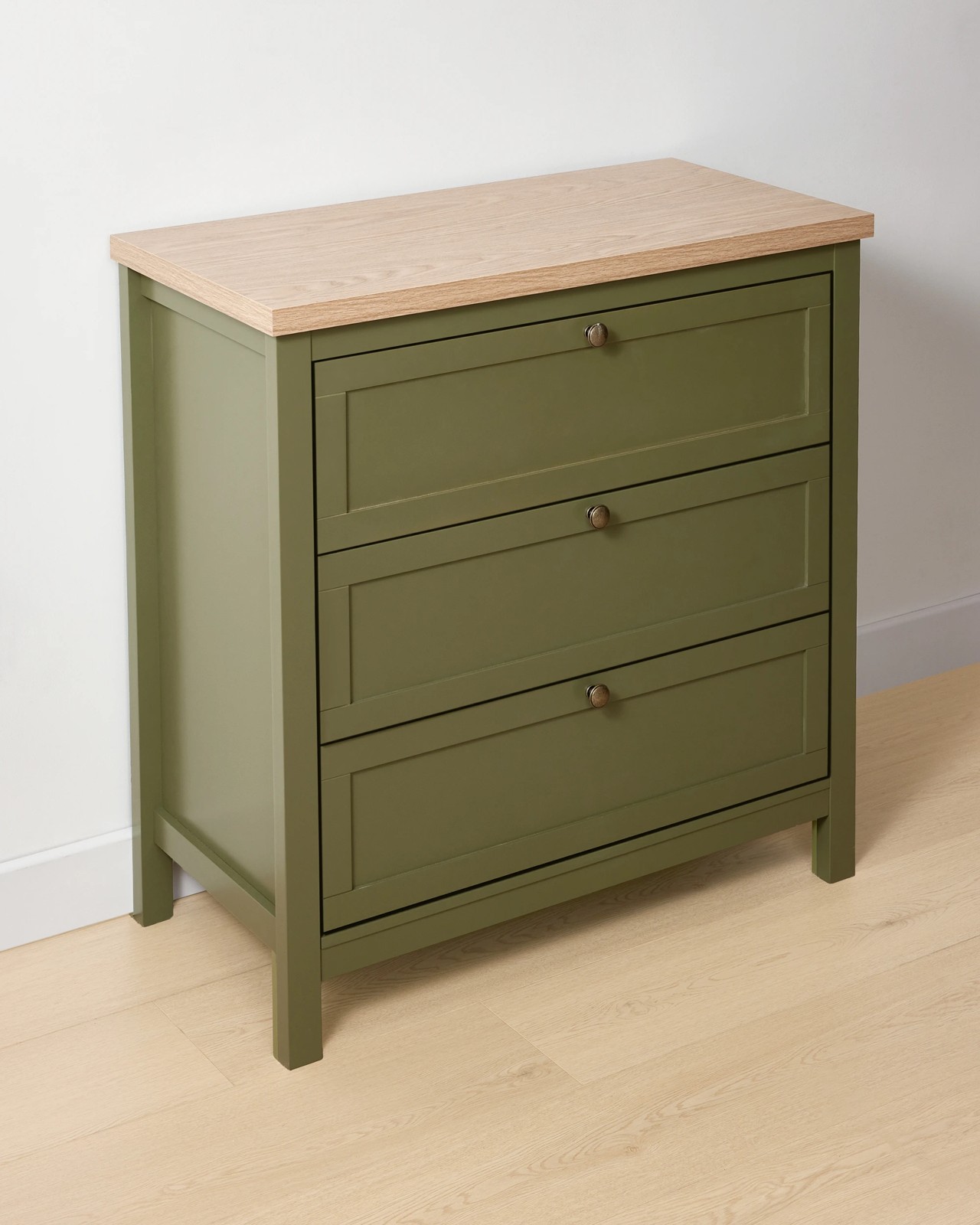 Anko Oliver 3 Drawer Chest - Green 2 of 6