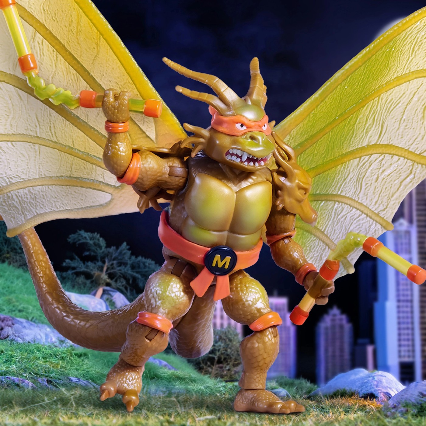 Teenage Mutant Ninja Turtles x Godzilla Figures - Michelangelo x King Ghidorah 5 of 5