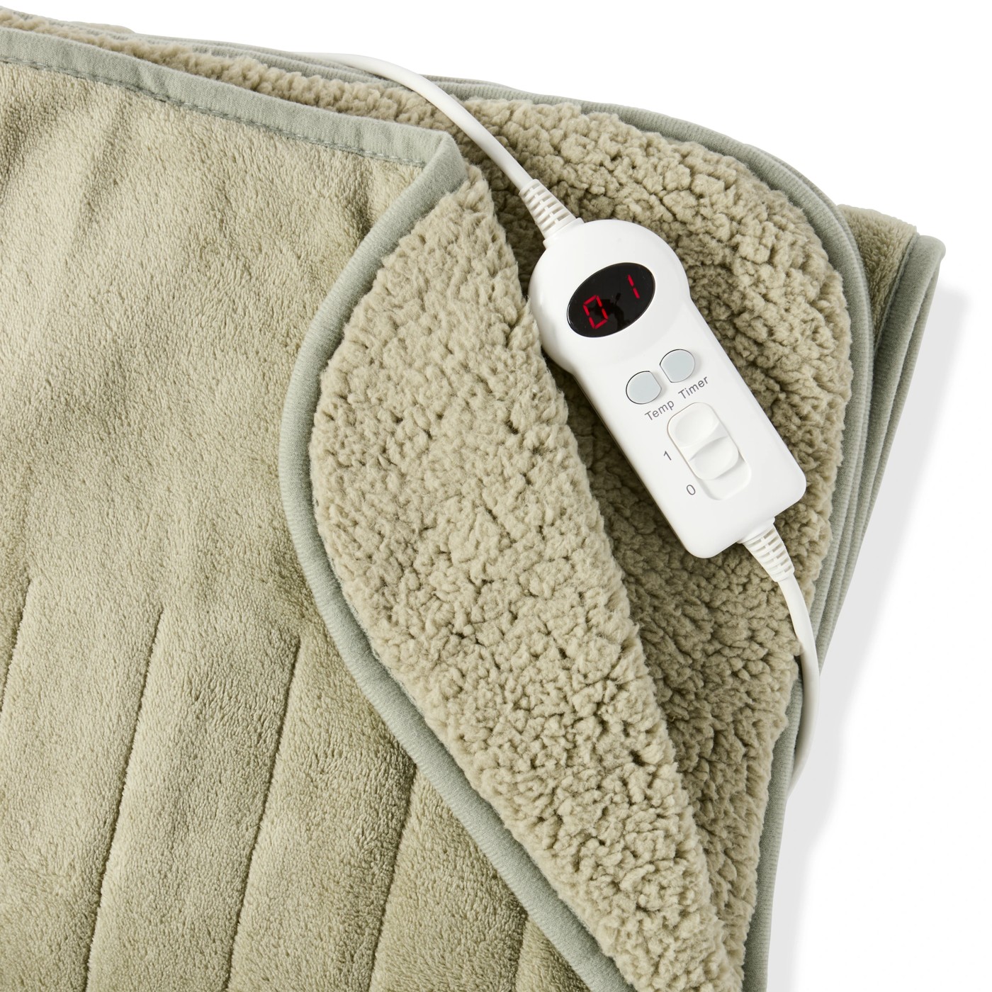 Anko Heated Throw Sherpa - Green 5 of 5