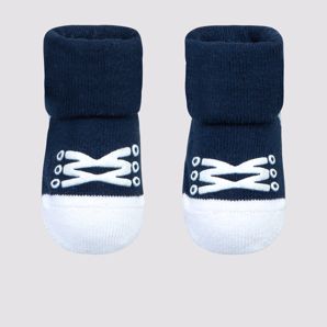 Baby Turn Over Cuff Cotton Sneaker socks - Navy - Underworks