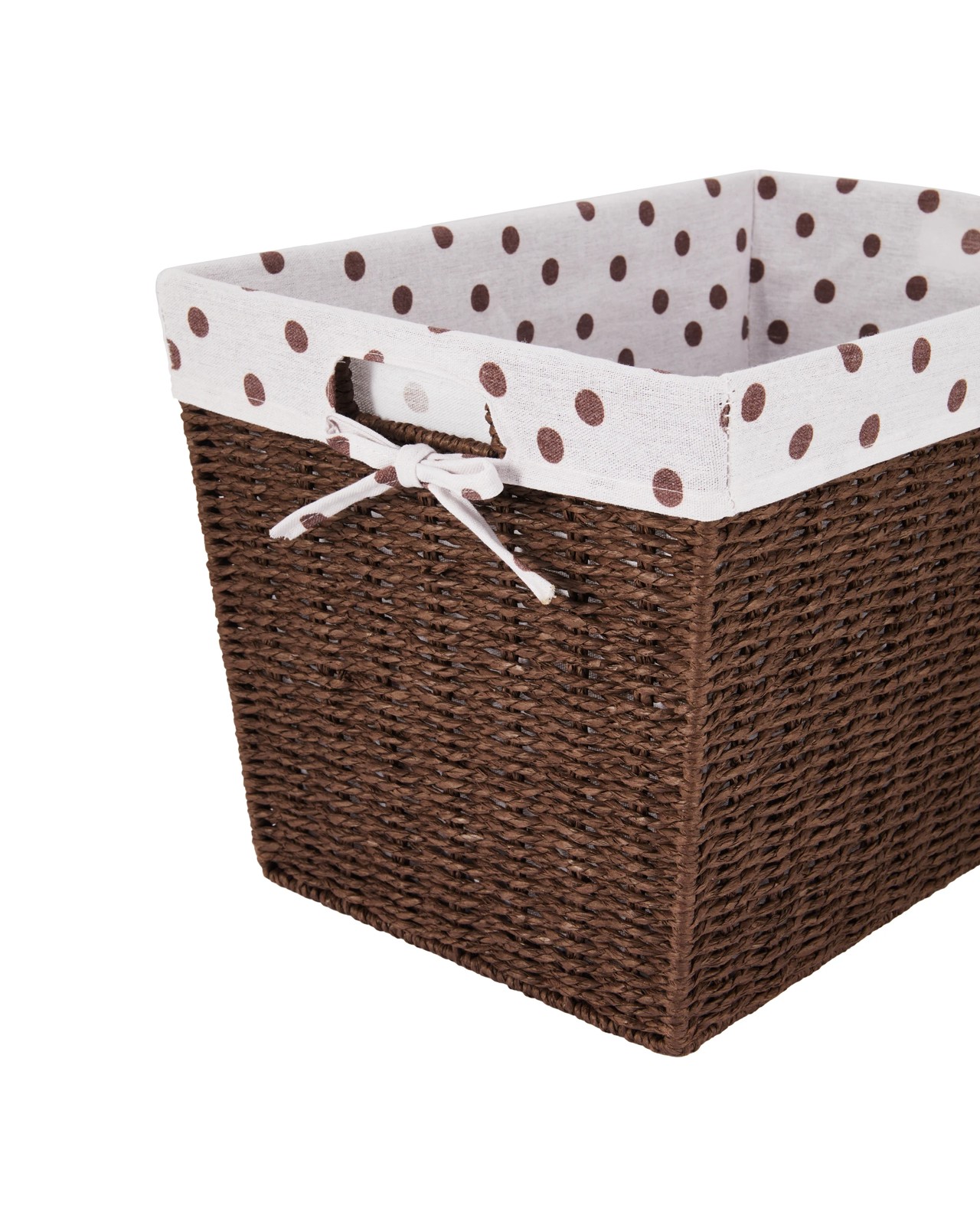 Anko Large Paper Rope Basket with Polka Dot Liner - Beige 2 of 4