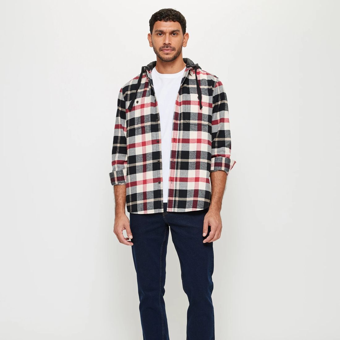 Long Sleeve Hooded Flannel Shirt Target Australia