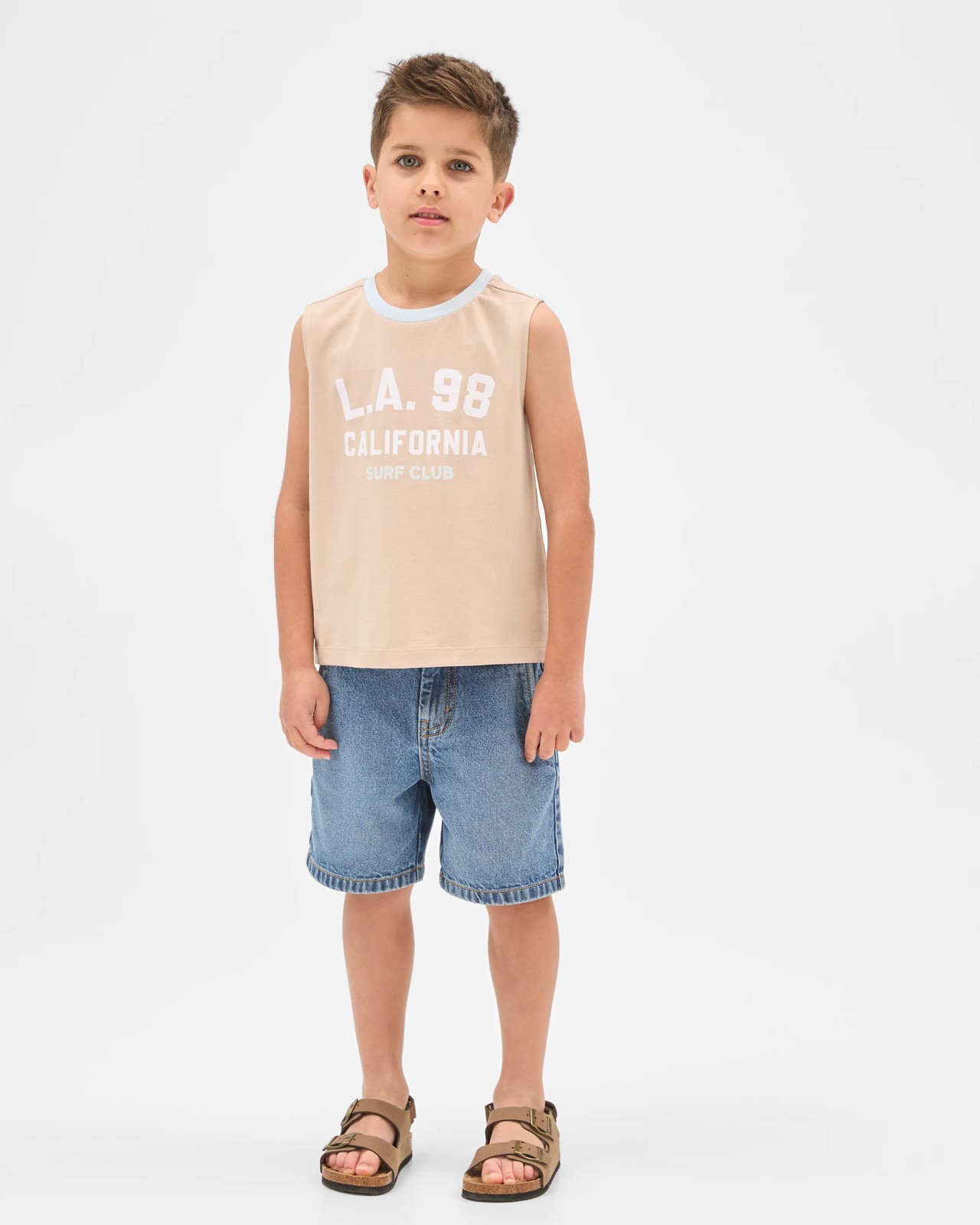 Australian Cotton Tank Top - Cement 2 of 6