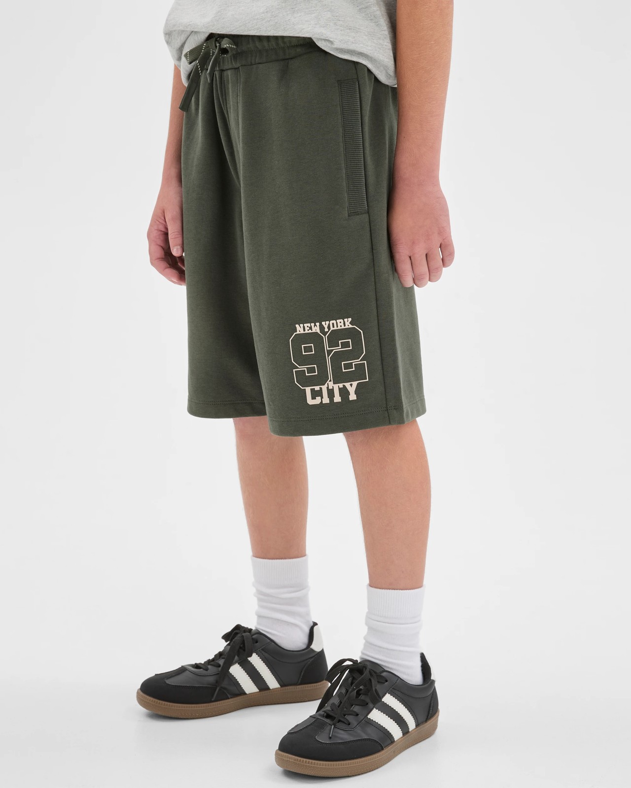Australian Cotton Blend Fleece Sweat Shorts - Green 3 of 5