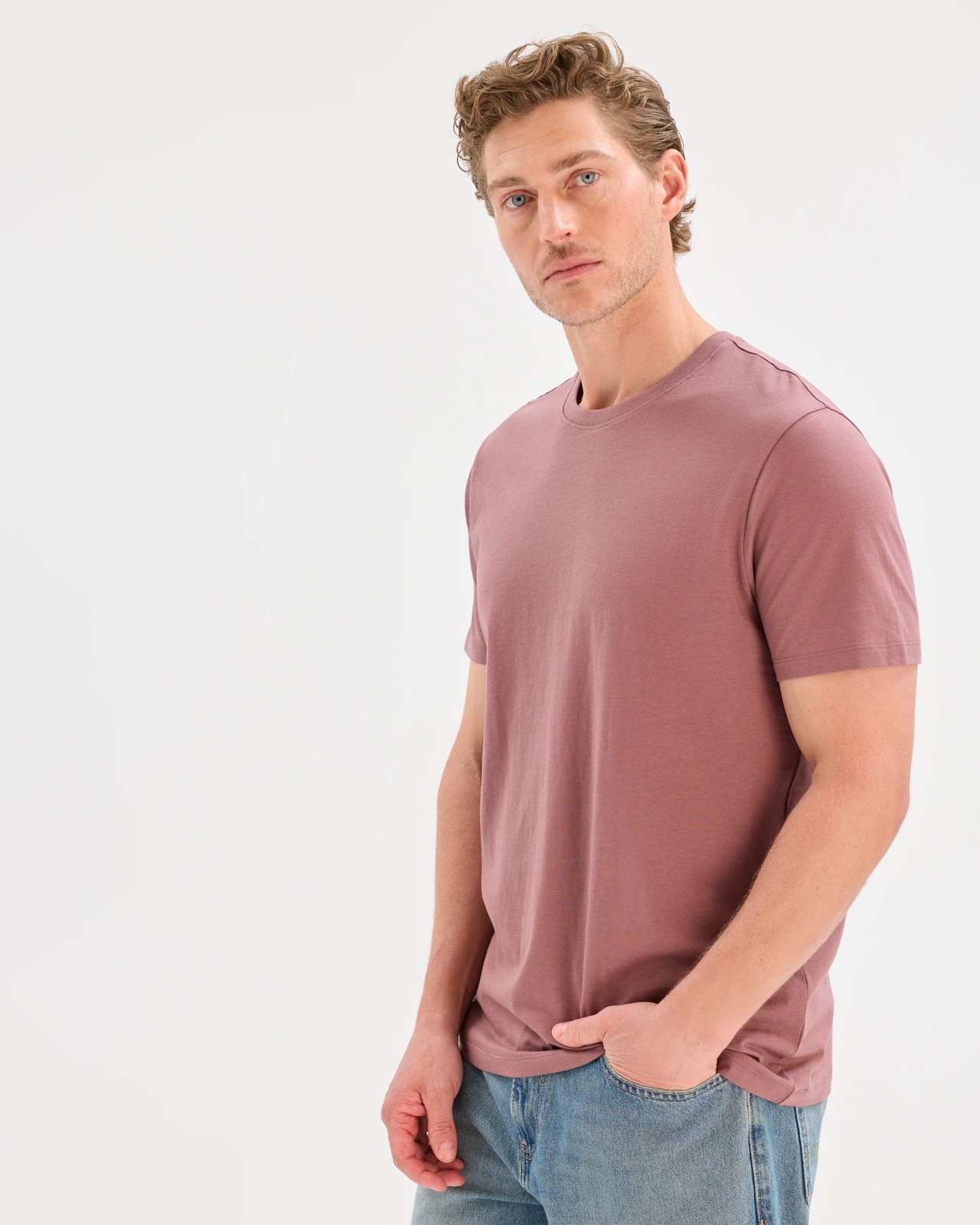 Australian Cotton Crew Neck T-Shirt - Rose Taupe 2 of 5