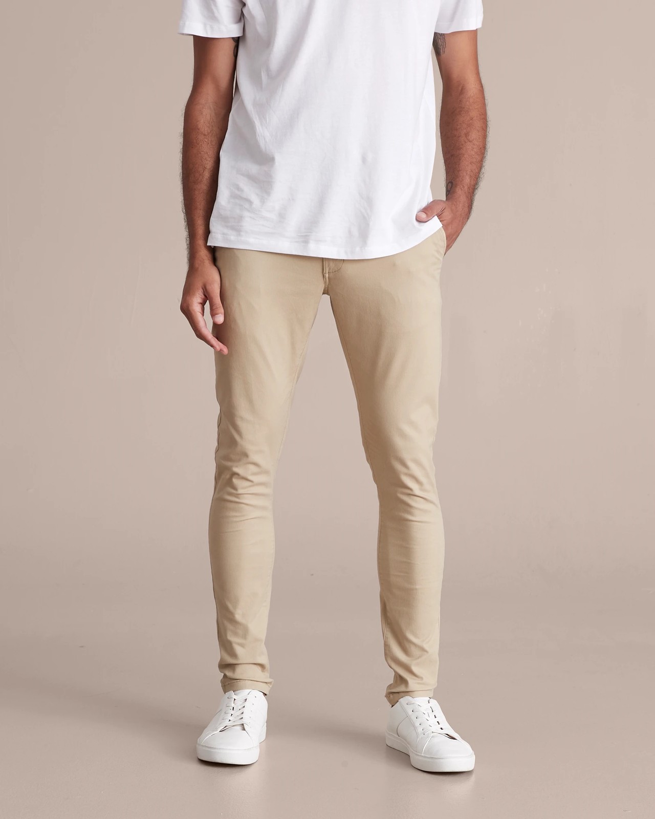 Skinny Chino Pants - Tan