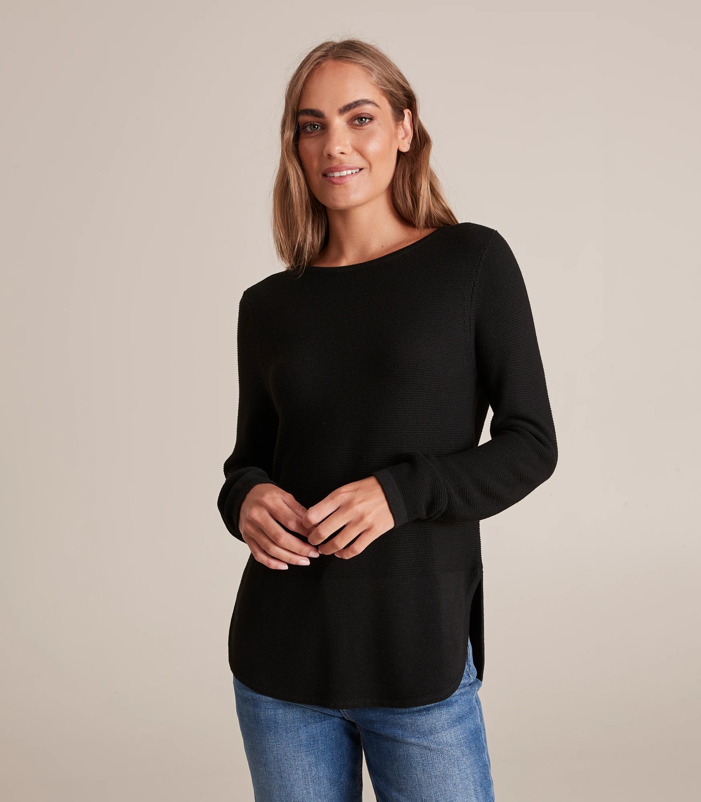 Stitch Curve Hem Jumper Target Australia