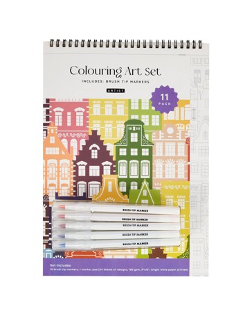 Anko 11 Pack Colouring Art Set - Buildings