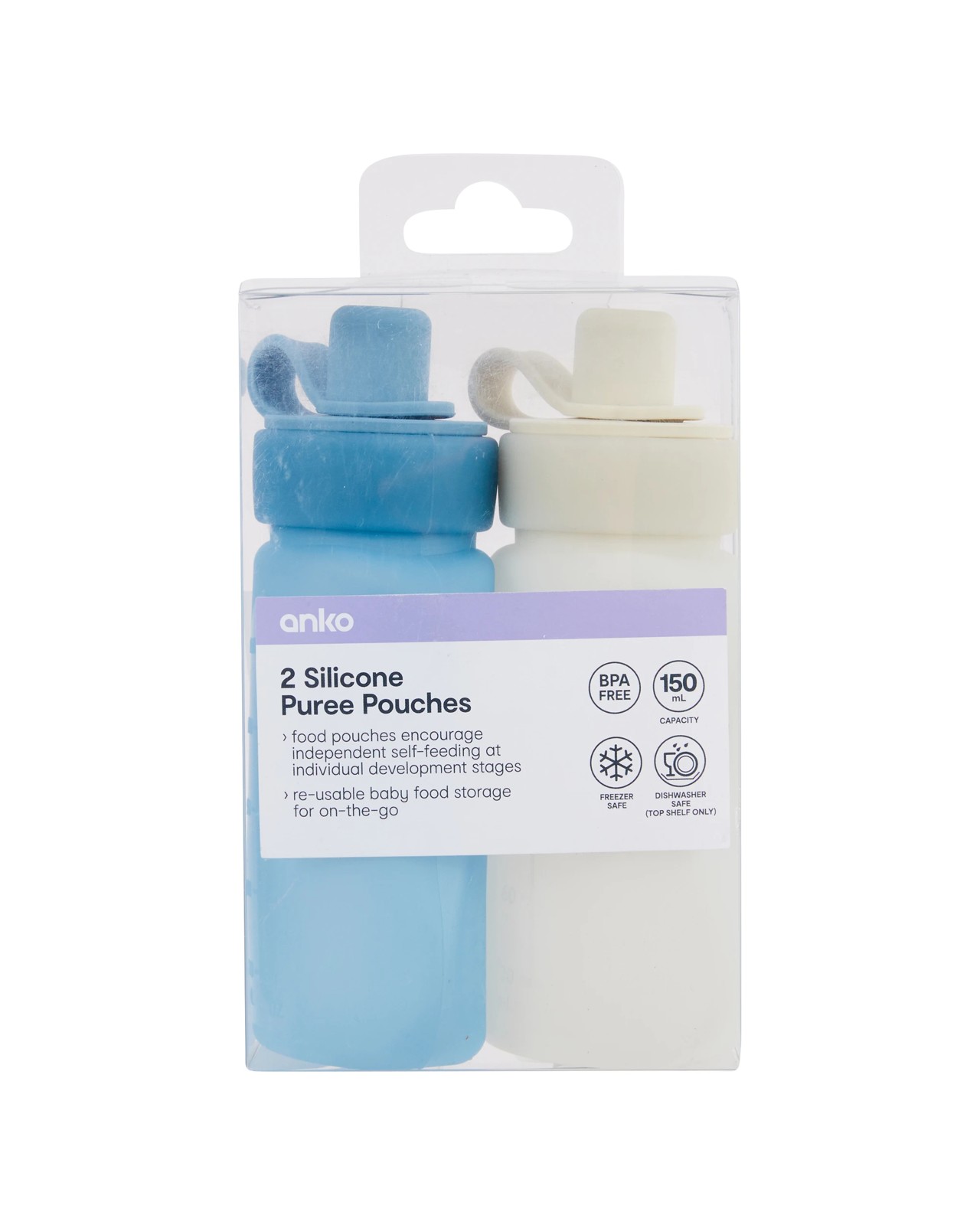 Anko 2 Pack Silicone Puree Pouches 5 of 5