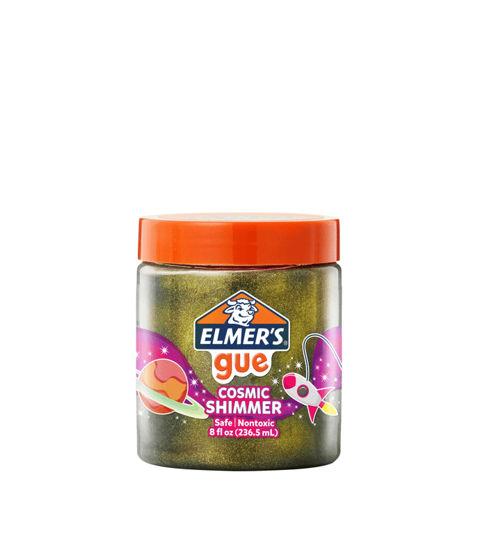 3) ELMER'S GUE 8oz PURPLE COSMIC SHIMMER + CLEAR Premade Slime Non