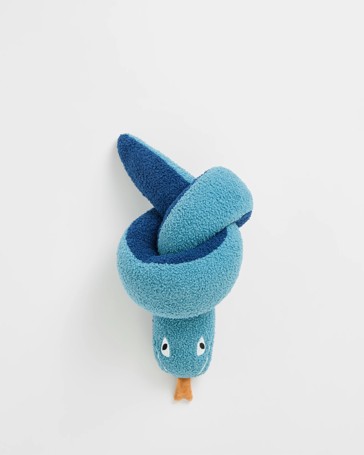 Snake Boucle Cushion - Blue