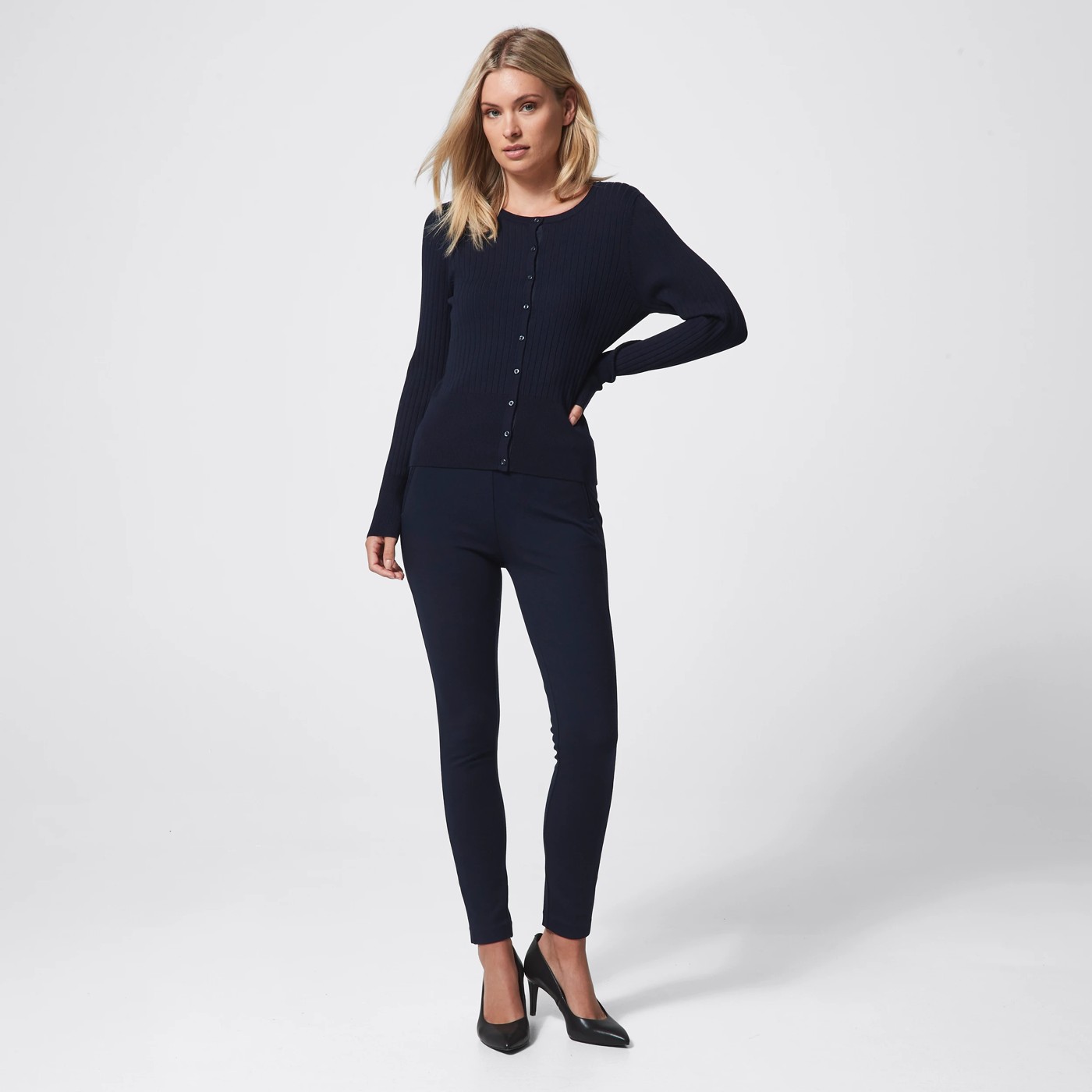 Preview Ribbed Crew Neck Cardigan 6 of 6