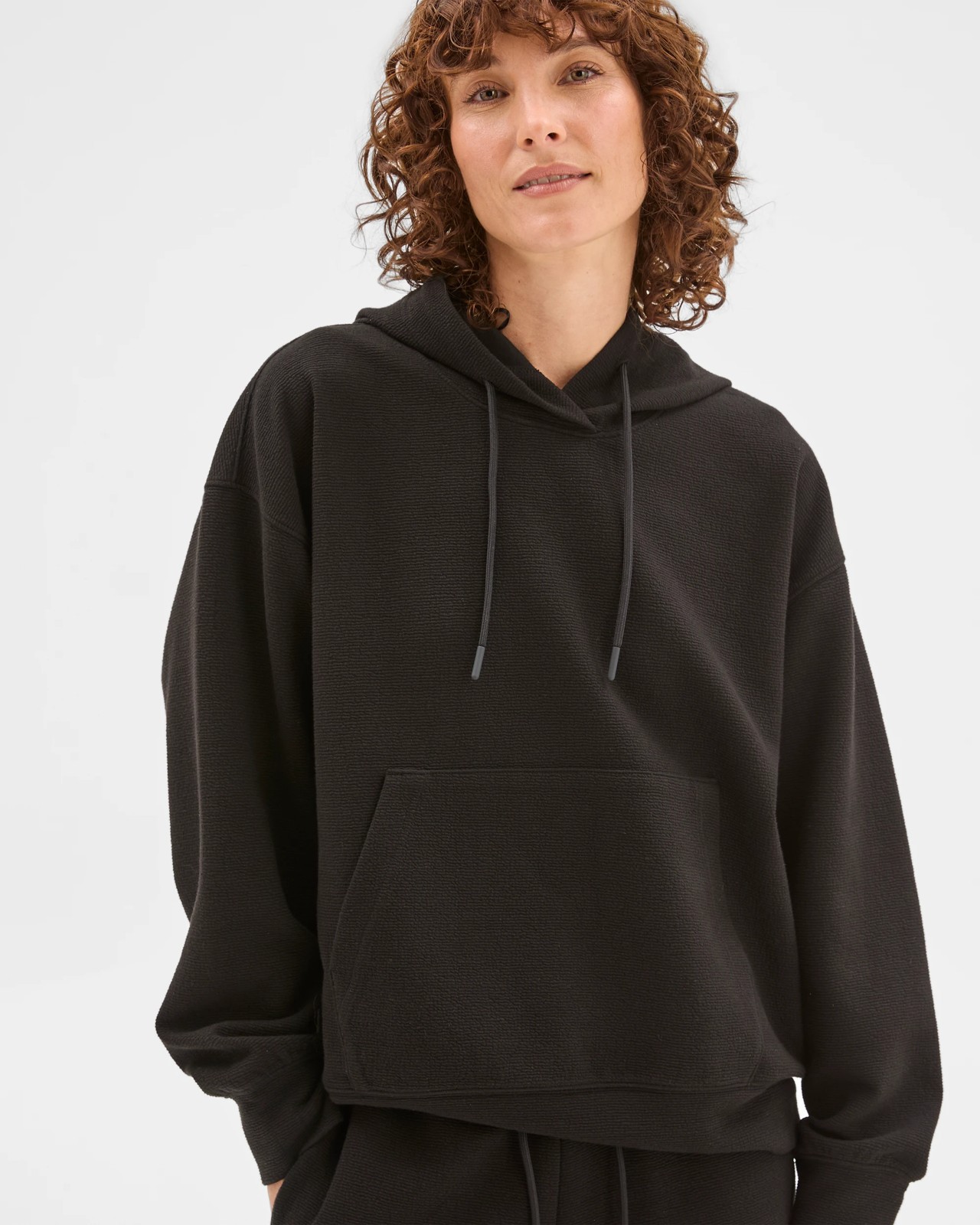 Active Australian Cotton Blend Crinkle Hoodie - Black 5 of 5