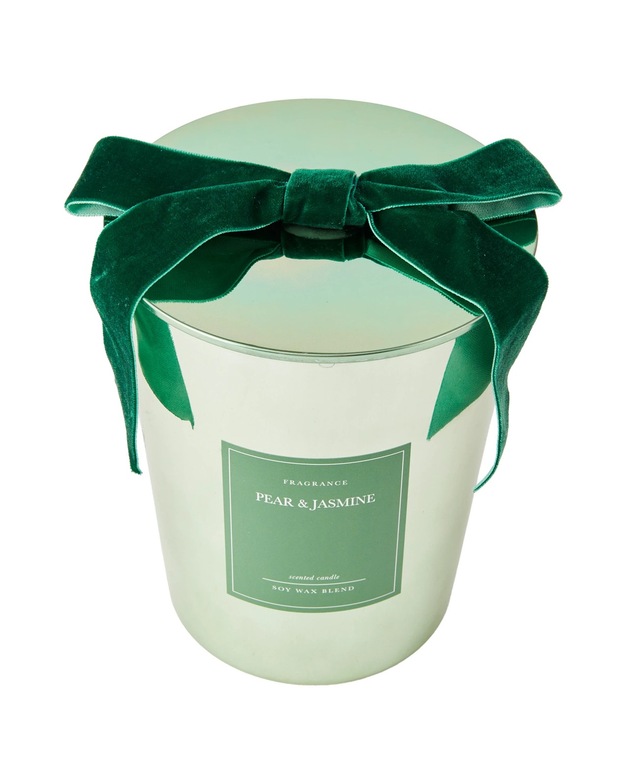 Anko Christmas XL Green Metallic Glass Candle 2 of 6