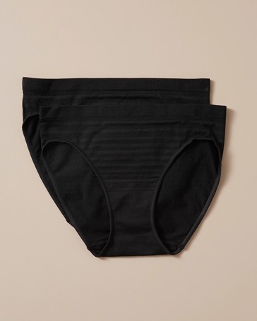 2 Pack Matte and Shine Seamfree Bikini Briefs