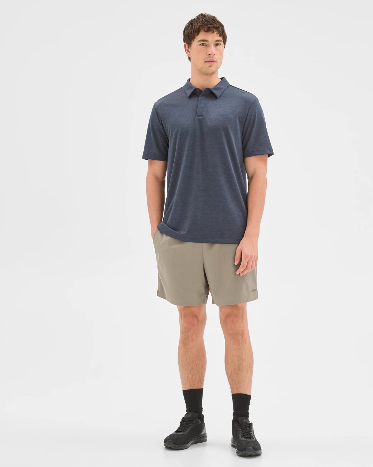 Active Textured Polo Top - Navy 2 of 6