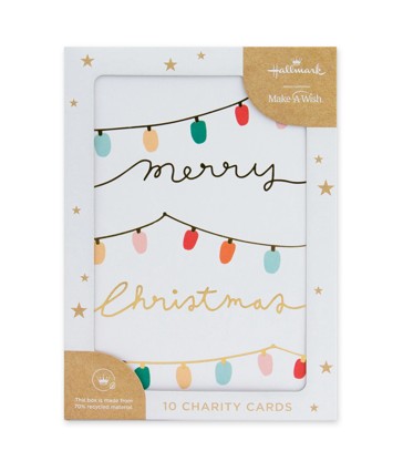 Hallmark 10 Pack Christmas Cards – Colourful String Lights