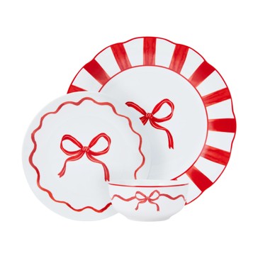 12 Piece Bow Dinner Set - Anko