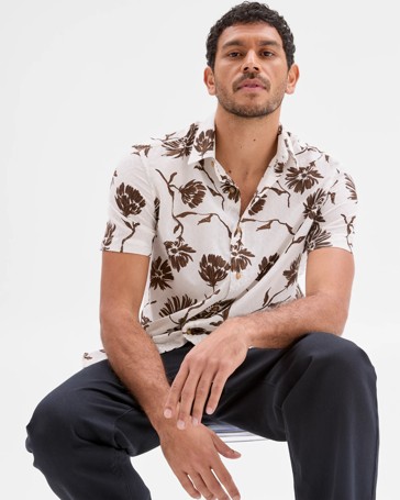 Australian Cotton Short Sleeve Floral Print Shirt
