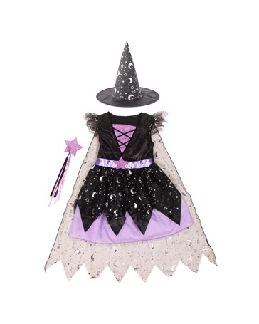 3 Piece Deluxe Star Witch Costume - Ages 4-6