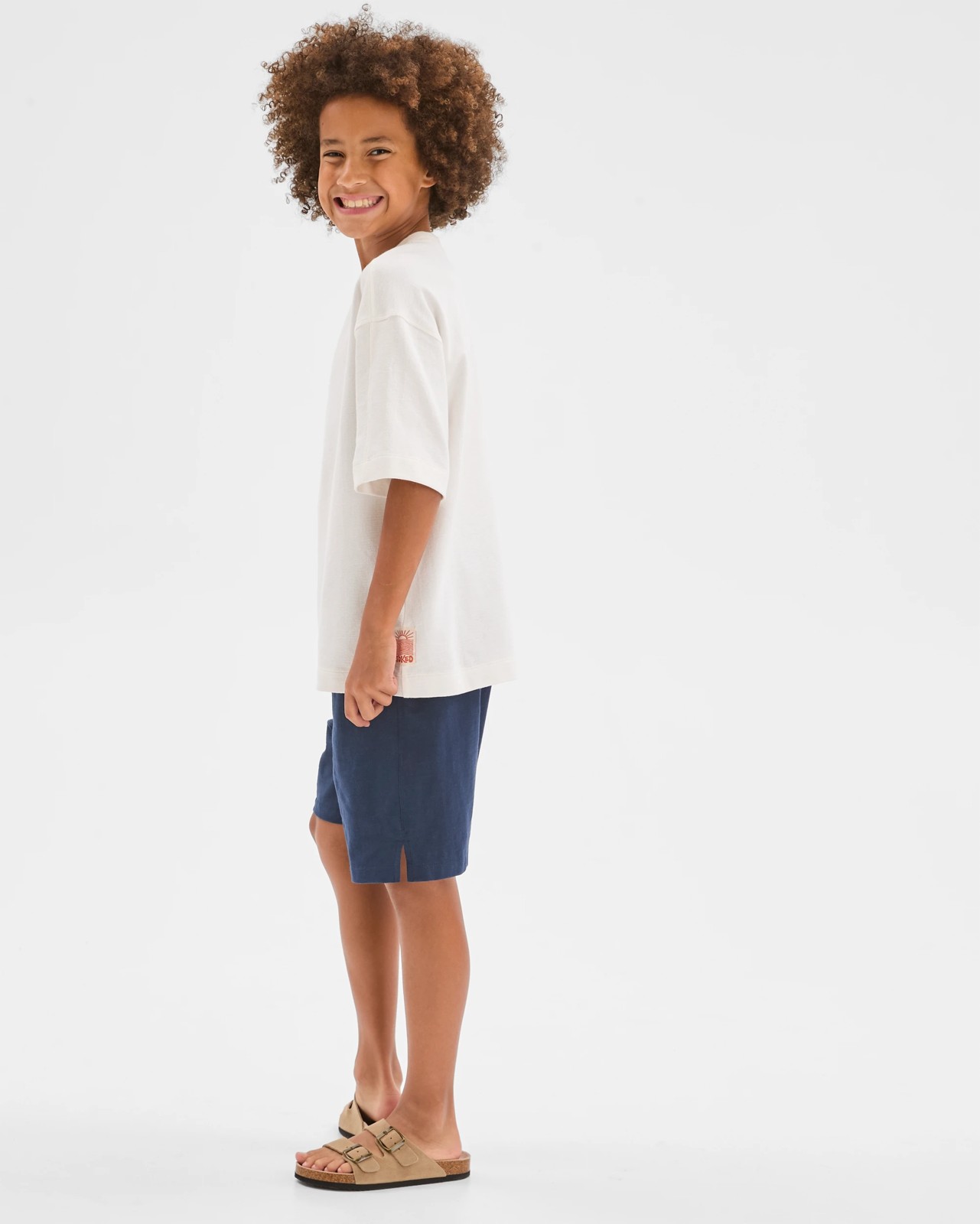 Elastic Waist Sweat Shorts - Navy 3 of 5