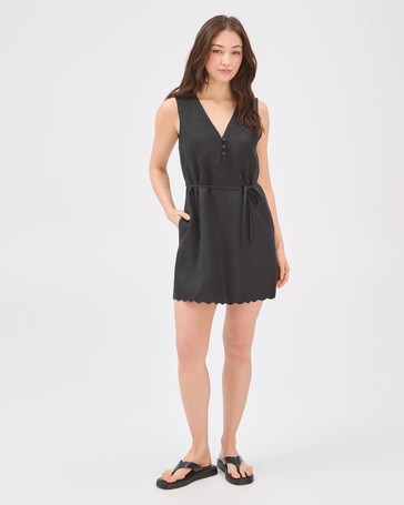 Lily Loves European Linen Scallop Mini Dress