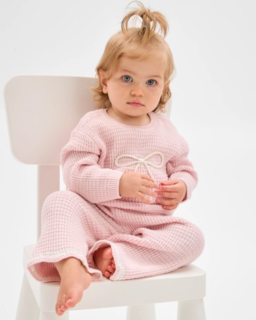 Baby Organic Cotton Knit Top & Pants 2 Piece Set