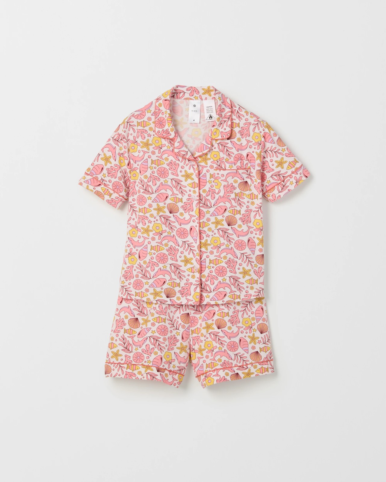 Bamboo Younger Girls Button Through Knit Pyjama Set - Under The Sea 5 of 5