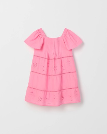 Cotton Flutter Sleeve Fashion Woven Dress
