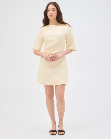Lily Loves European Linen Off Shoulder Mini Dress