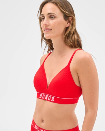 Bonds Retro Rib Wirefree T-Shirt Crop Bra