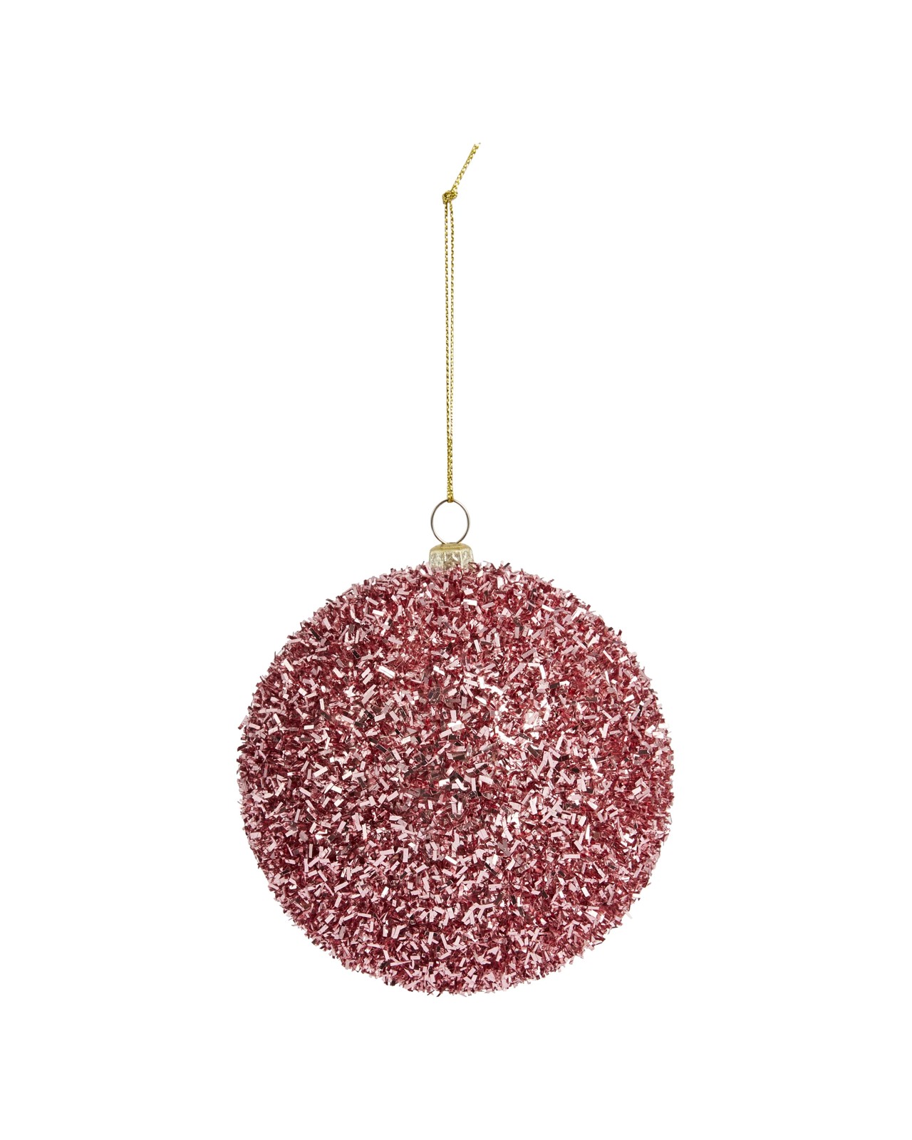 Anko 9 Pack 10cm Pink Candy Tinsel Baubles 3 of 5