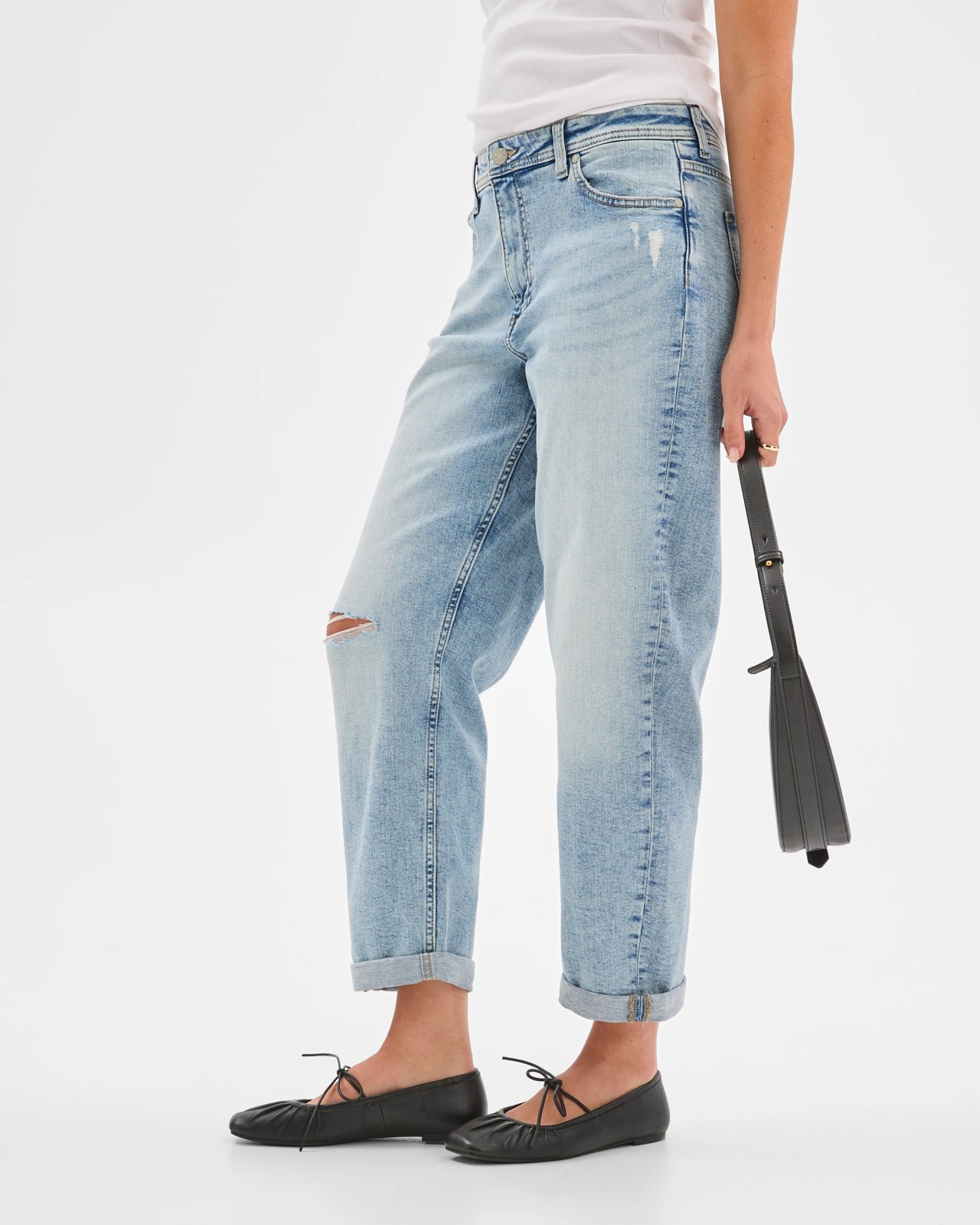 Denim Mid Rise Courtney Girlfriend Jeans - Frost 6 of 6