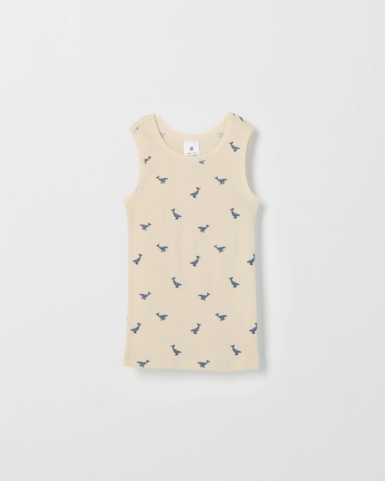 Baby Organic Cotton 3 Pack Print Singlets - Whales Whitecap Grey 2 of 5