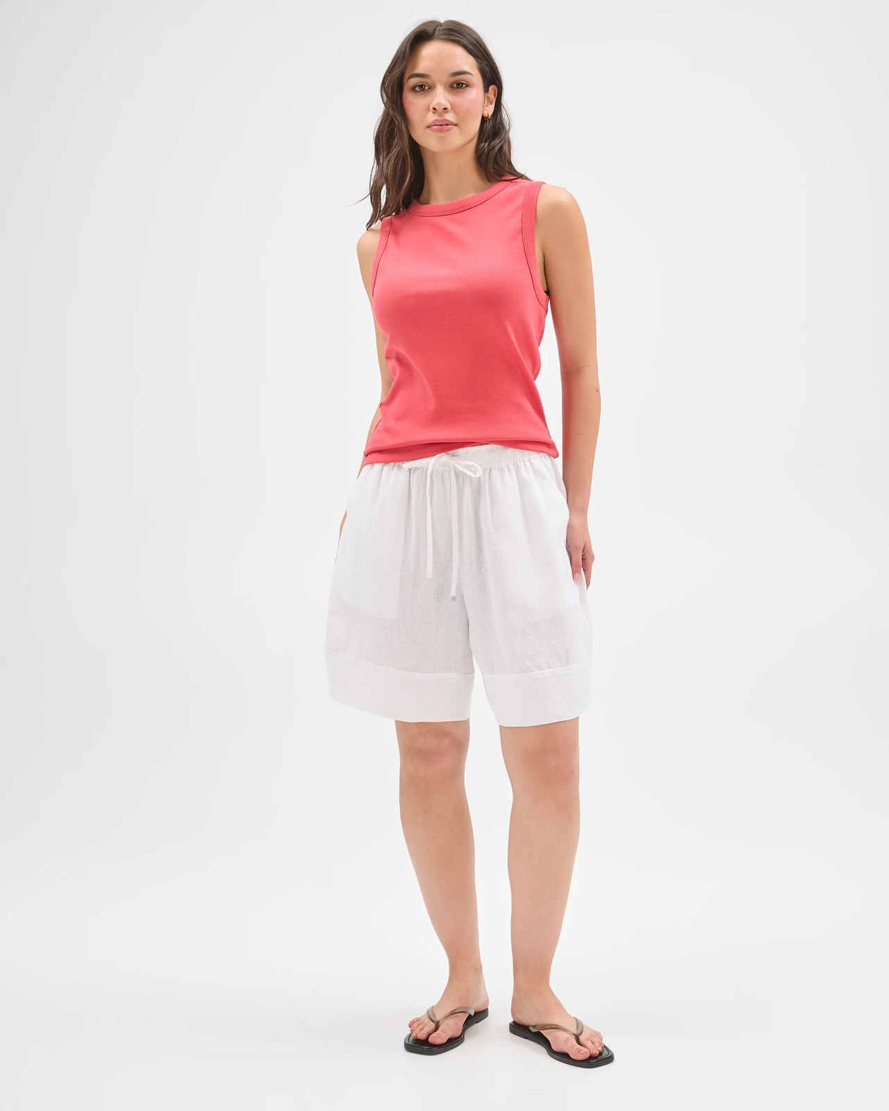 Australian Cotton Ribbed Tank Top - Blush Berry 2 of 5