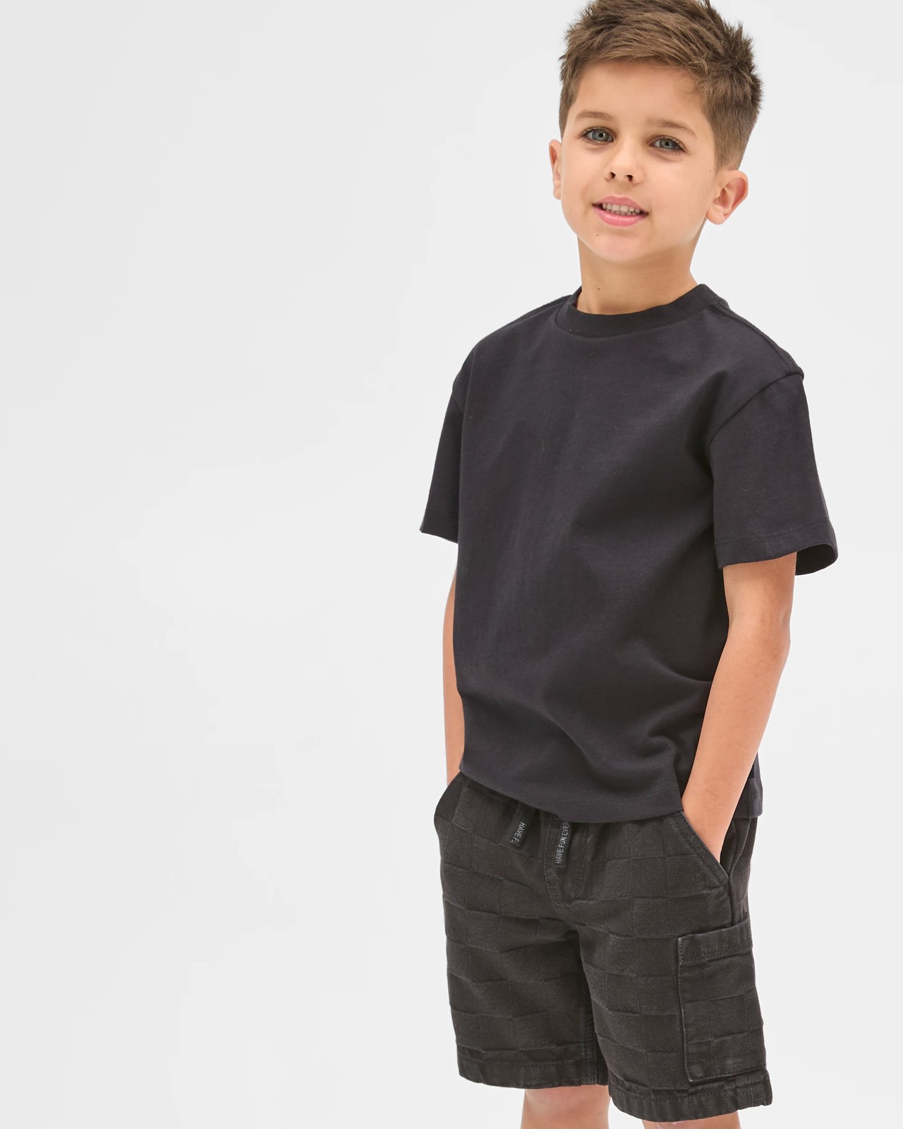 Pull On Denim Volley Shorts - Checkerboard Black 2 of 6