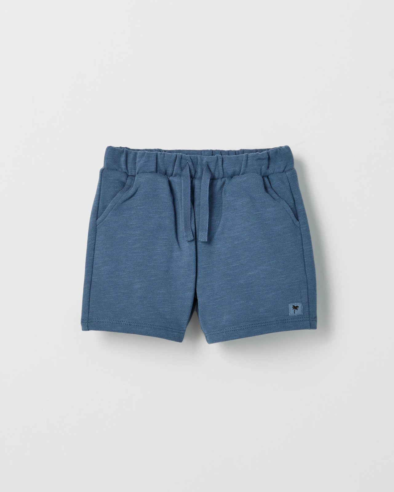 Baby Organic Cotton French Terry Shorts - Vintage Indigo 4 of 5